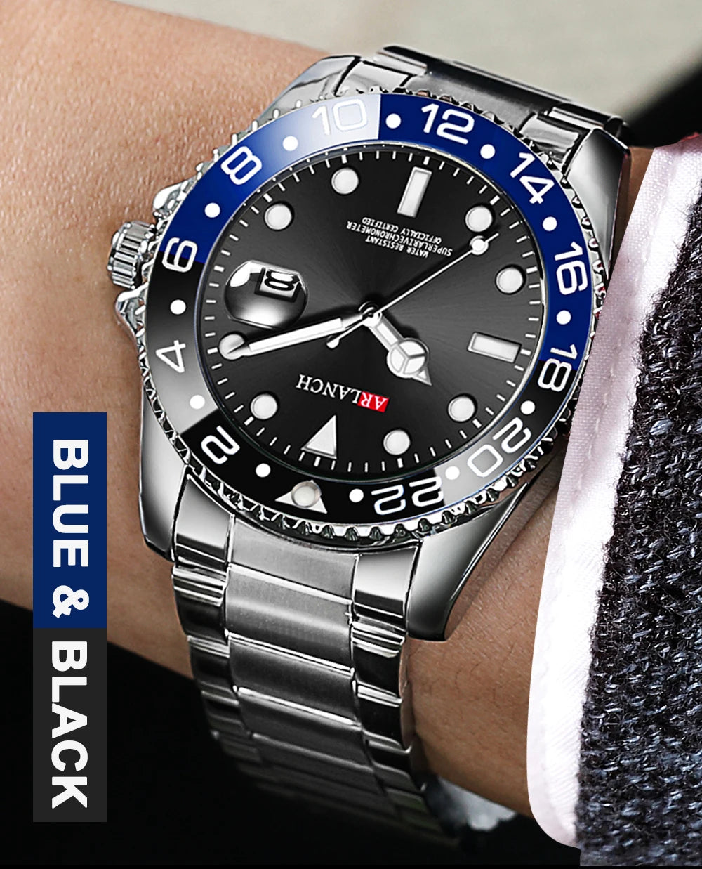 ARLANCH Quartz Steel Watch Luminous