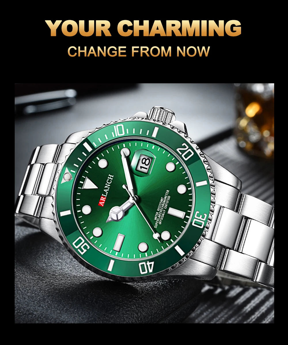 ARLANCH Quartz Steel Watch Luminous