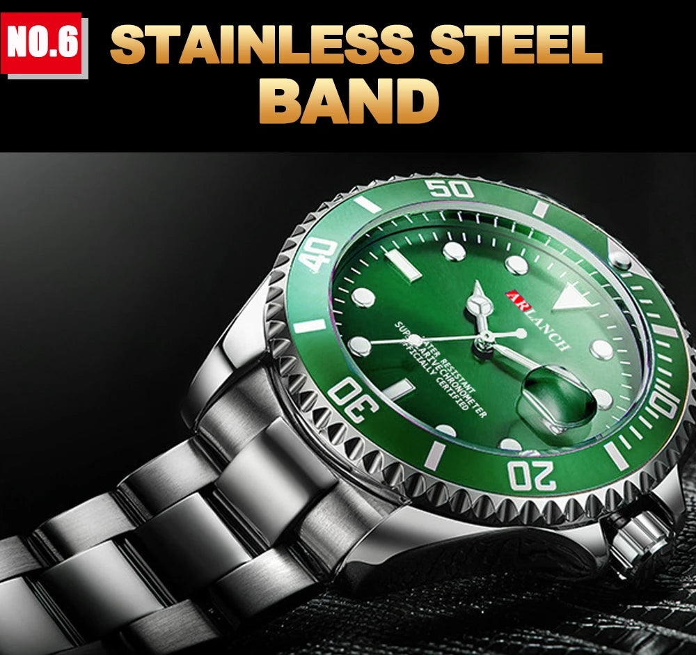 ARLANCH Quartz Steel Watch Luminous
