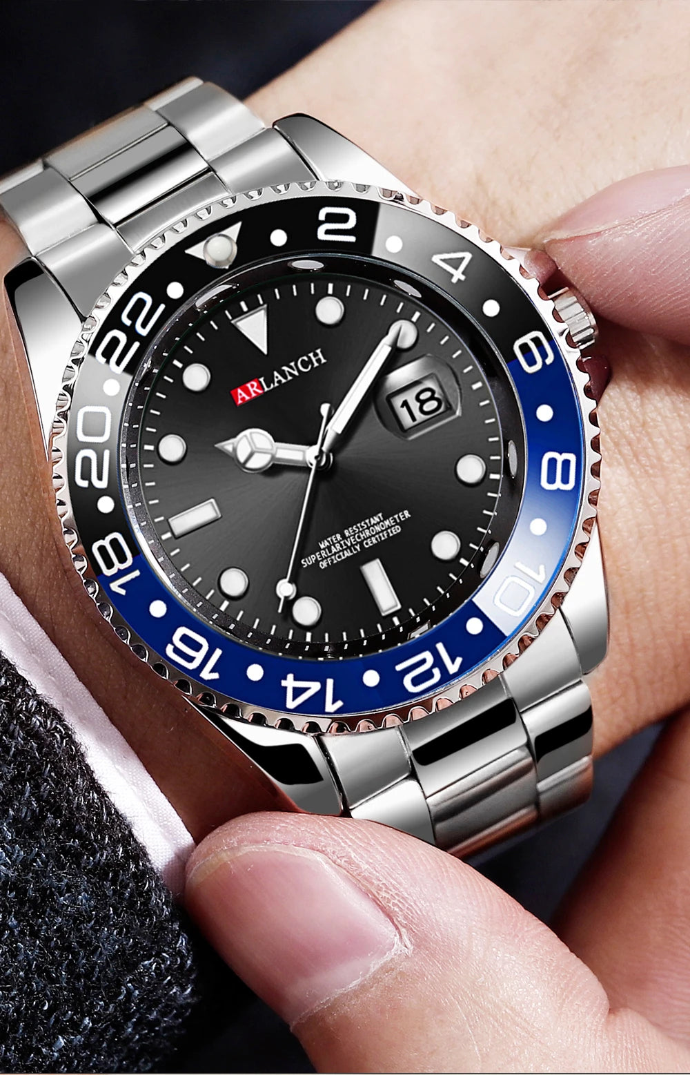 ARLANCH Quartz Steel Watch Luminous