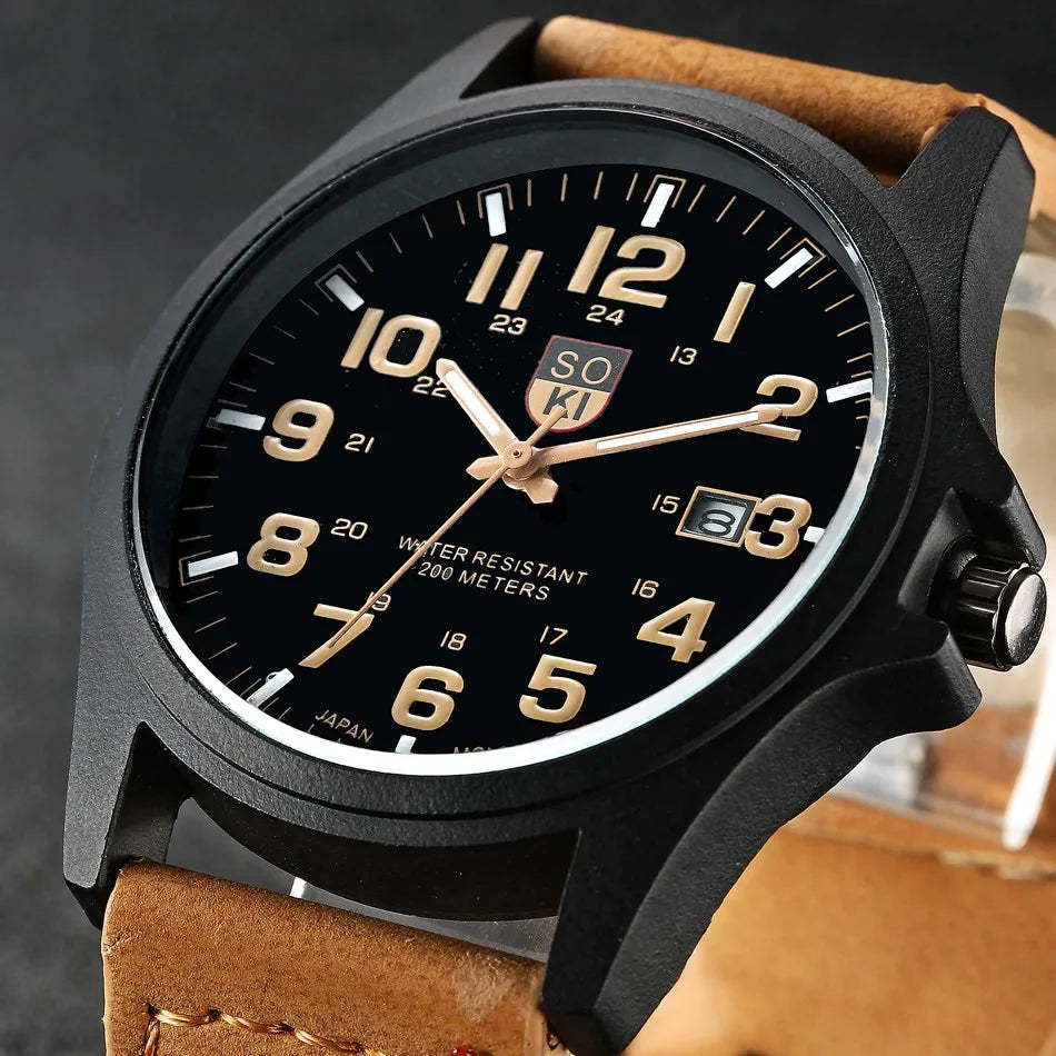 SOKI Mens Casual Wristwatch Quartz