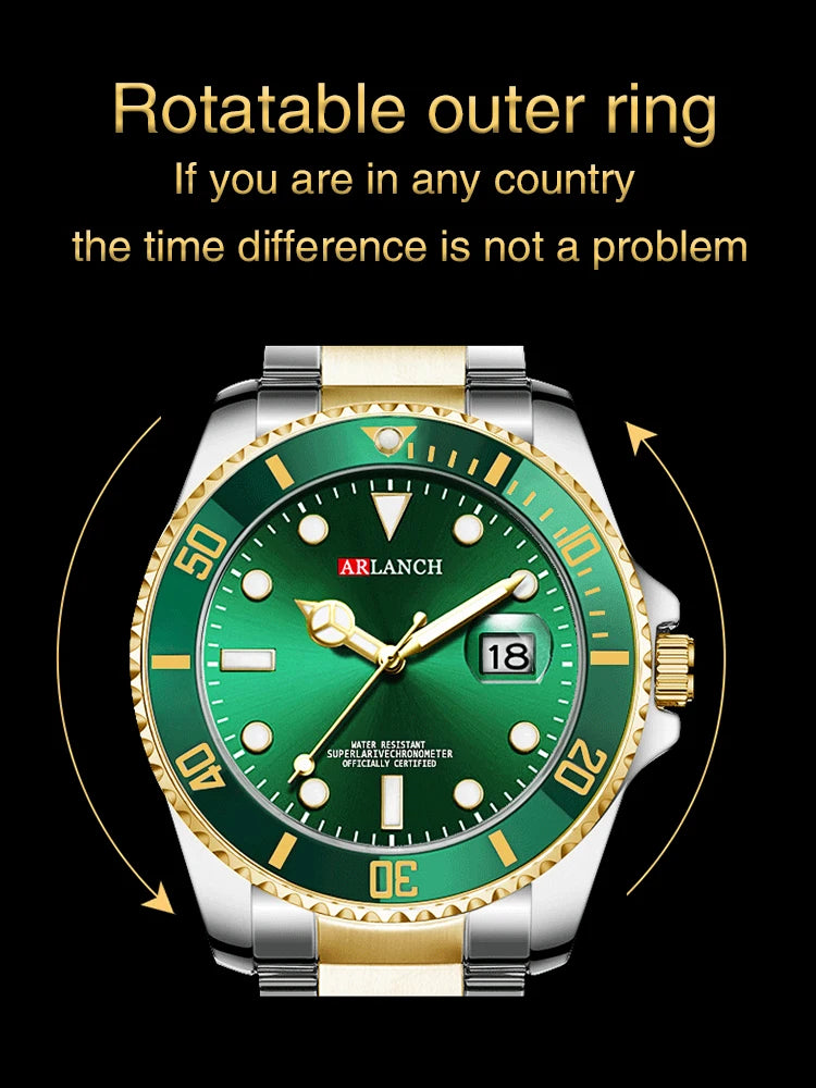 ARLANCH Quartz Steel Watch Luminous