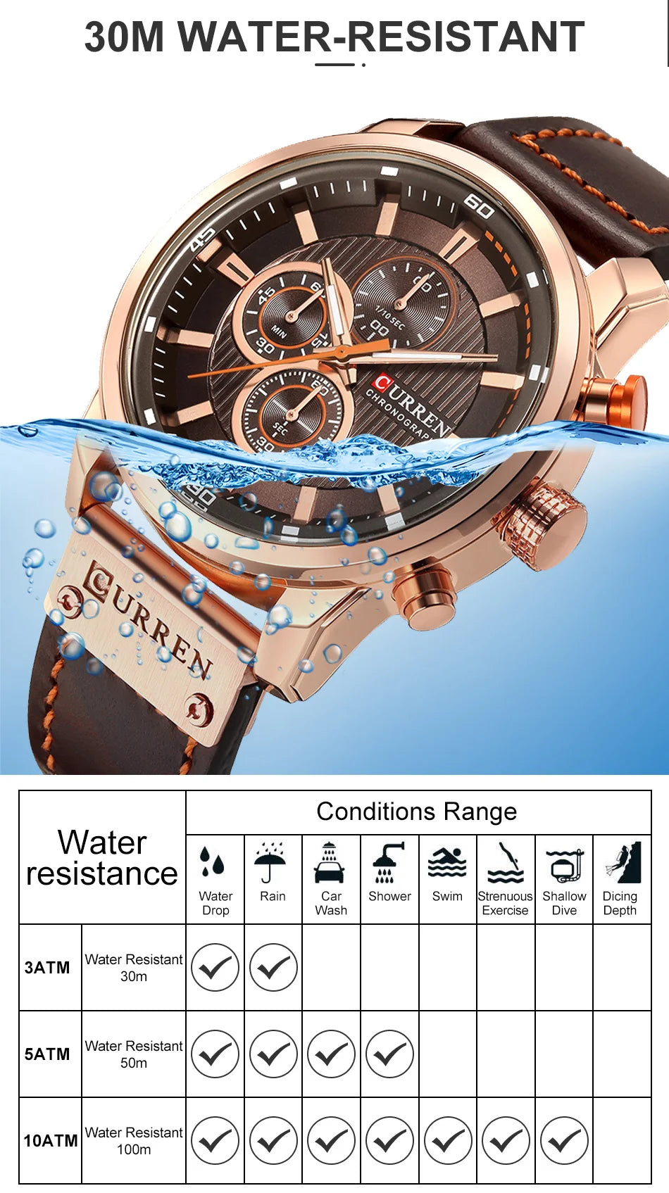 Luxury Chronograph Quartz Watch Men Sports