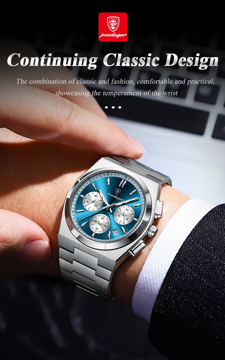 POEDAGAR Luxury Quartz Watch Sport