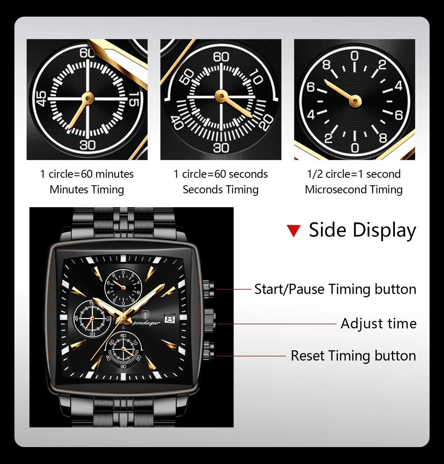 POEDAGAR Business Men Clock
