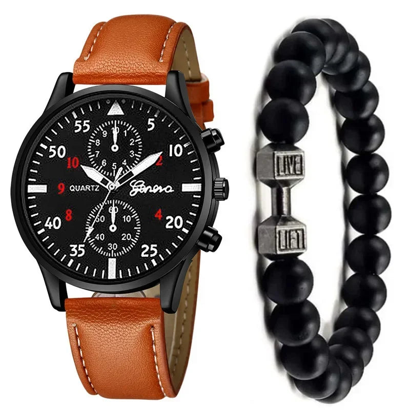 2PCS/Set Men Business Watches Fashion