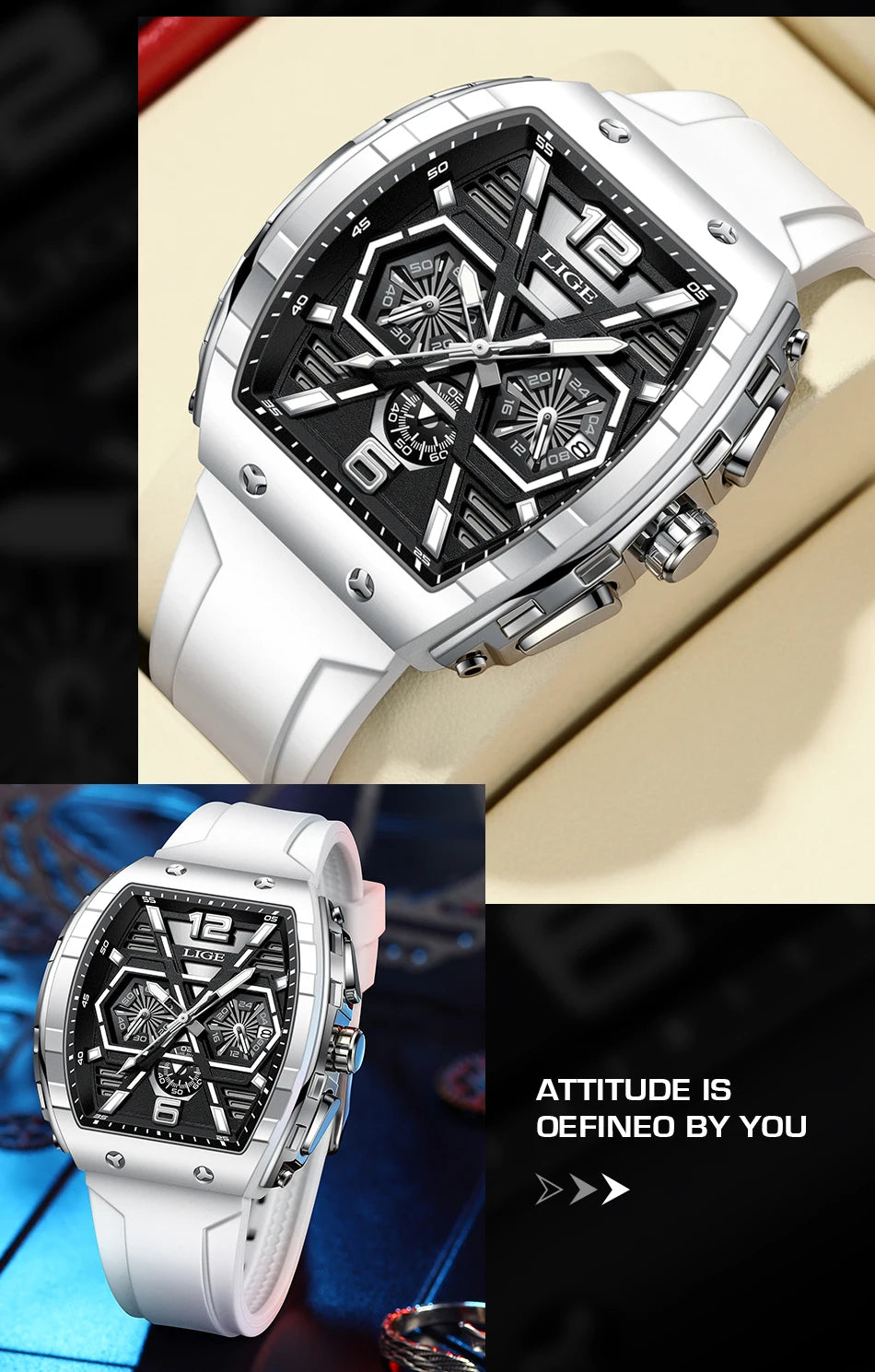 Relogio Masculino LIGE Men Watch Luxury