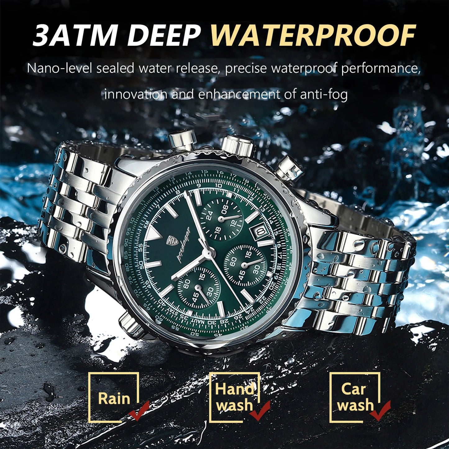 POEDAGAR Luxury Military Watch Waterproof