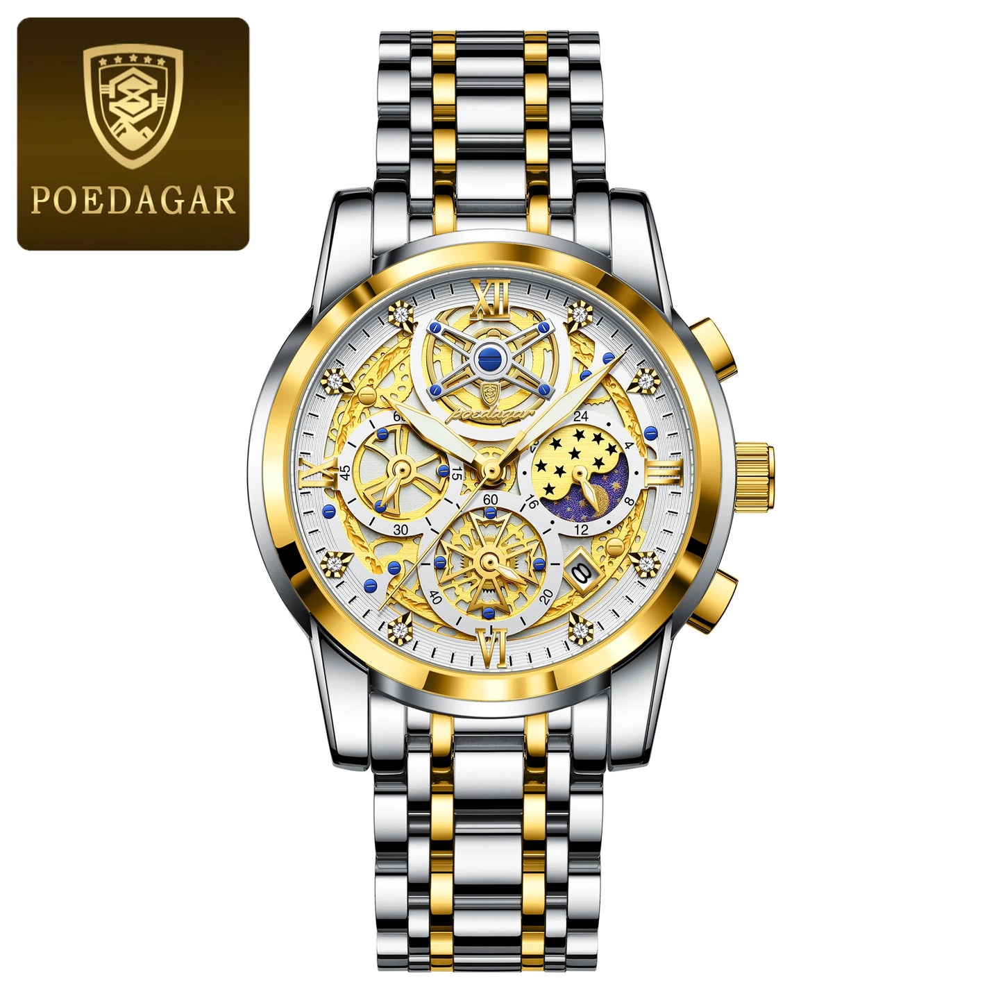 POEDAGAR Luxury High Quality Watch Waterproof