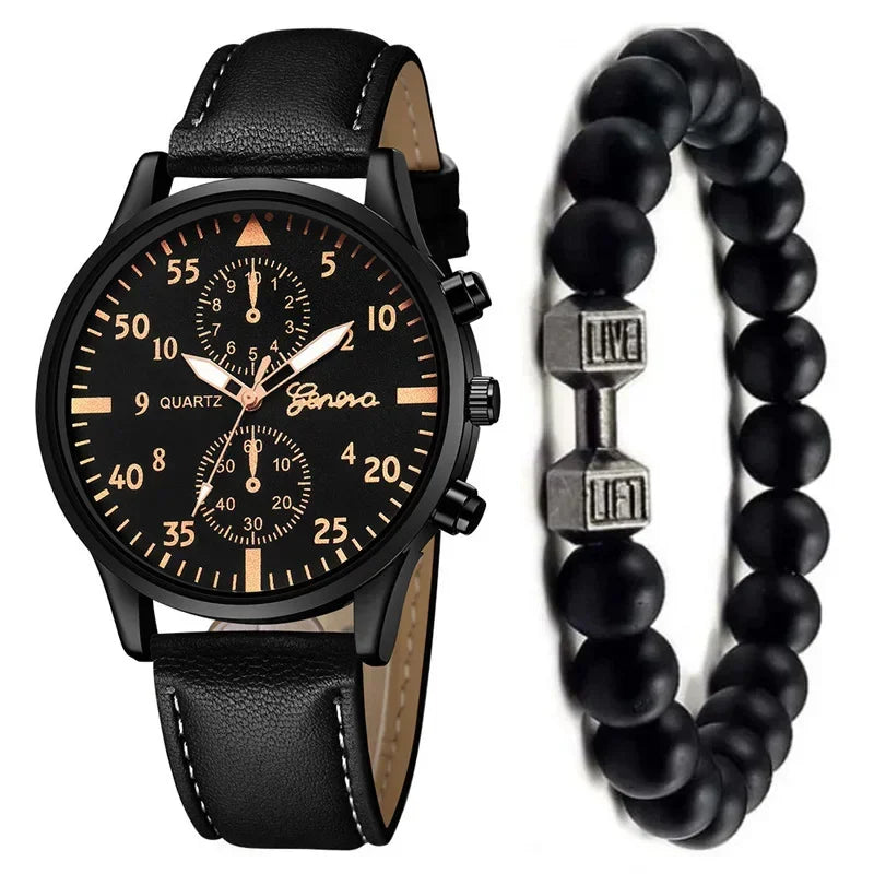 2PCS/Set Men Business Watches Fashion