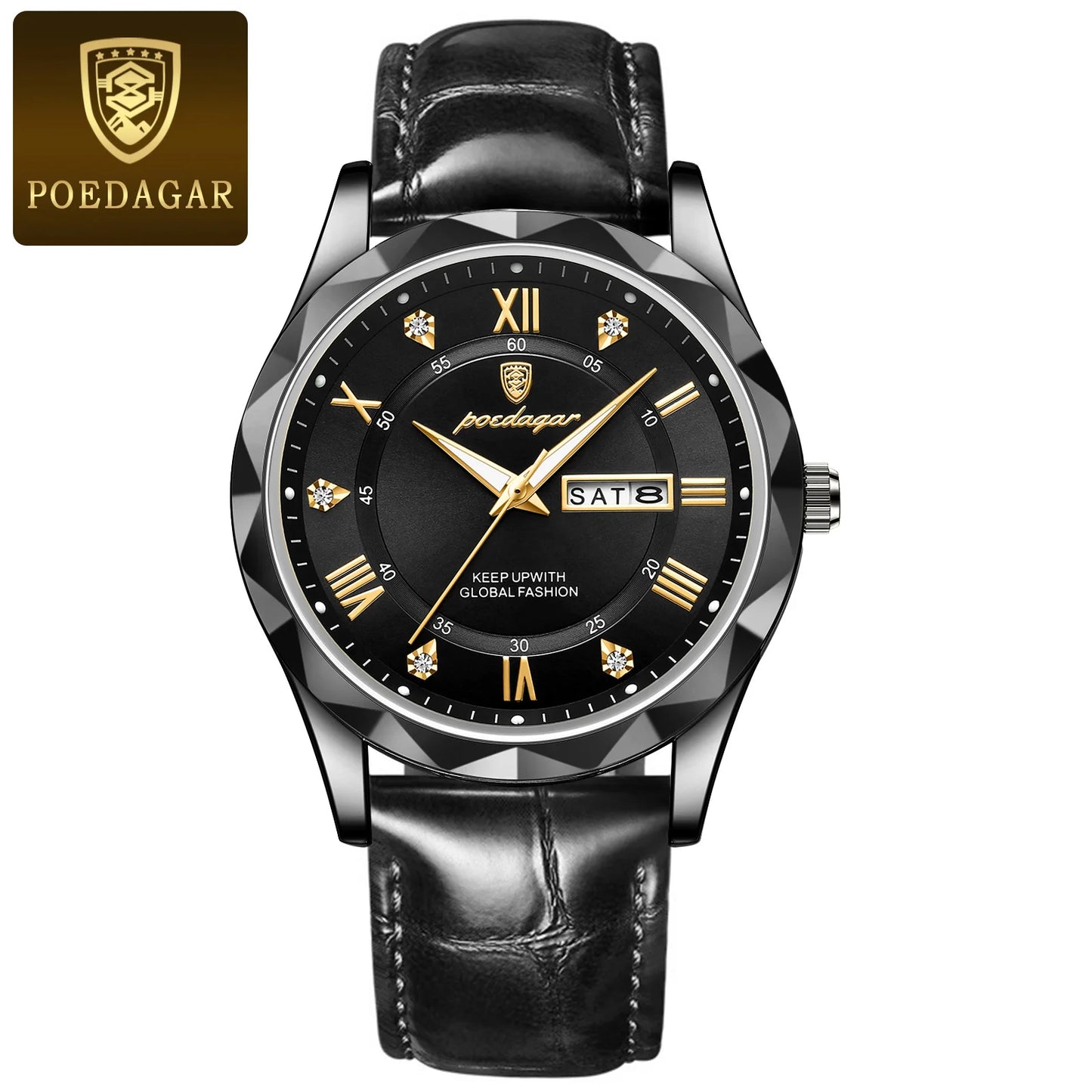 POEDAGAR Luxury Business Man Wristwatch Waterproof