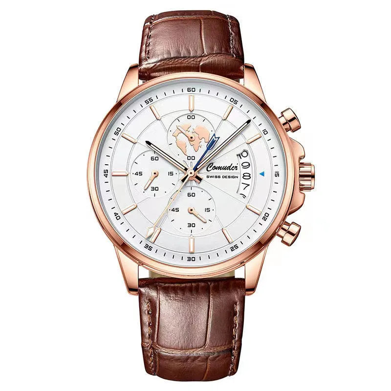 Men's Watch Leather Strap Quartz