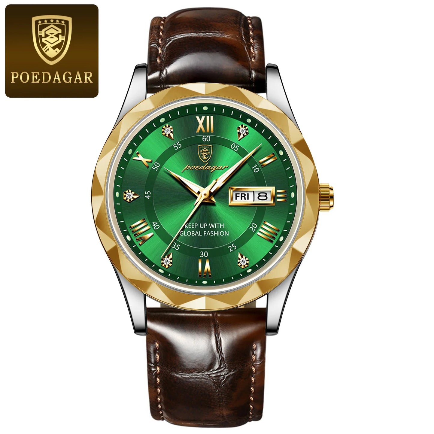 POEDAGAR Luxury Business Man Wristwatch Waterproof