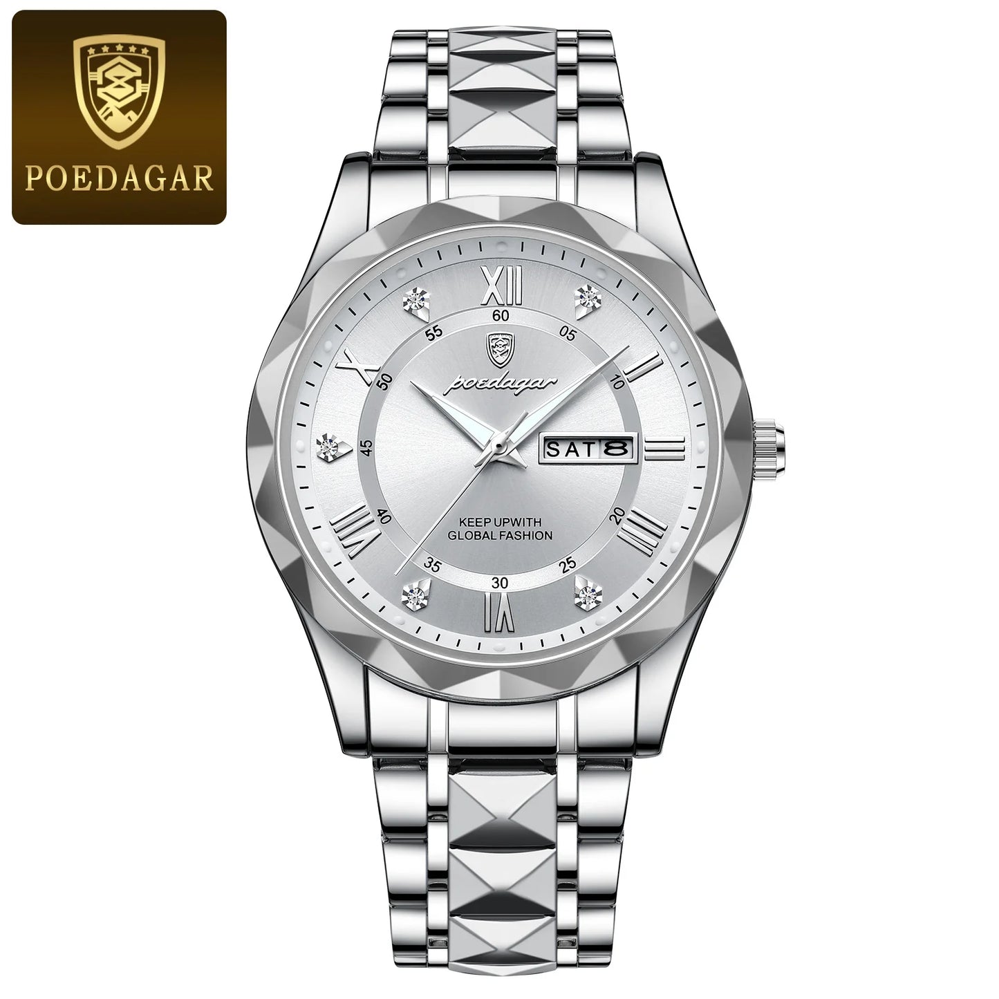 POEDAGAR Luxury Business Man Wristwatch Waterproof