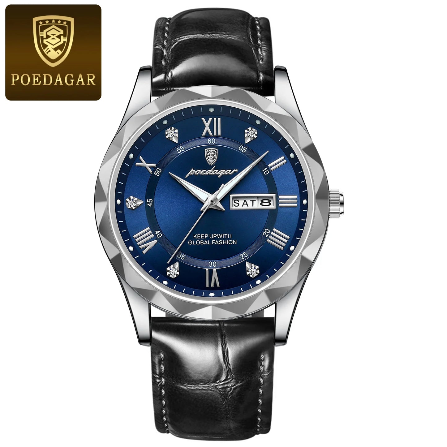 POEDAGAR Luxury Business Man Wristwatch Waterproof