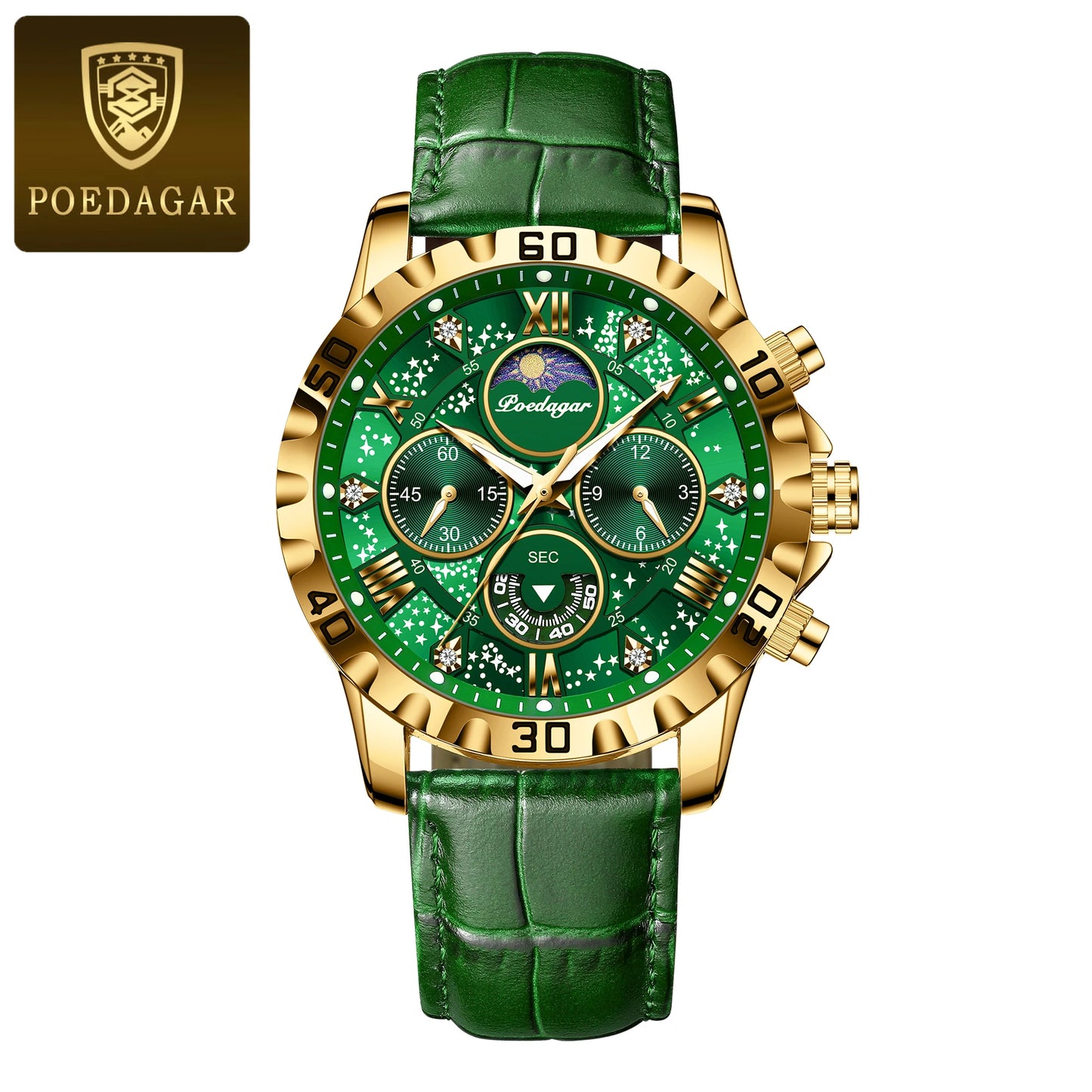POEDAGAR Luxury Waterproof Watch