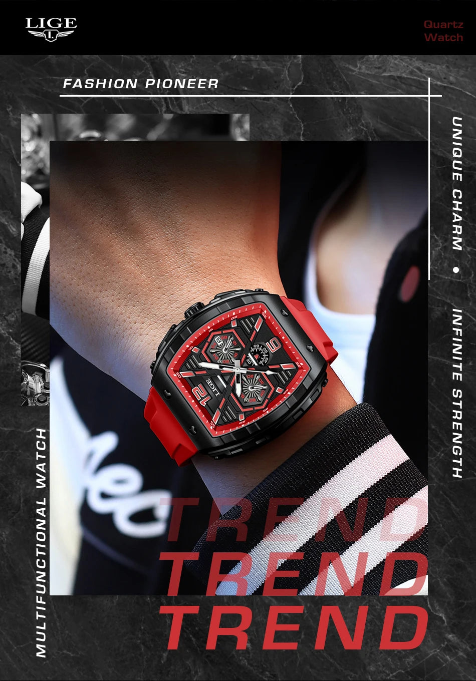 Relogio Masculino LIGE Men Watch Luxury