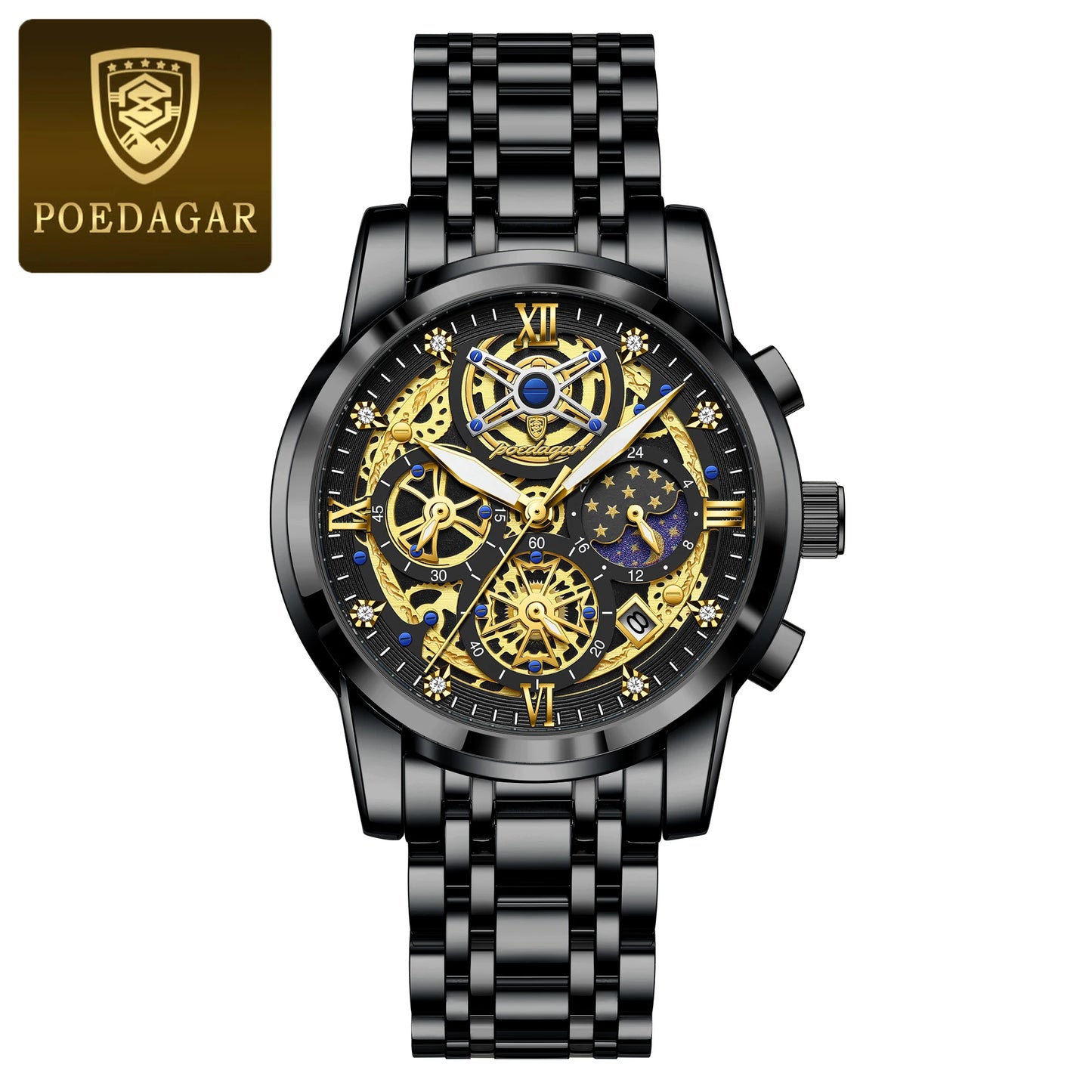 POEDAGAR Luxury High Quality Watch Waterproof