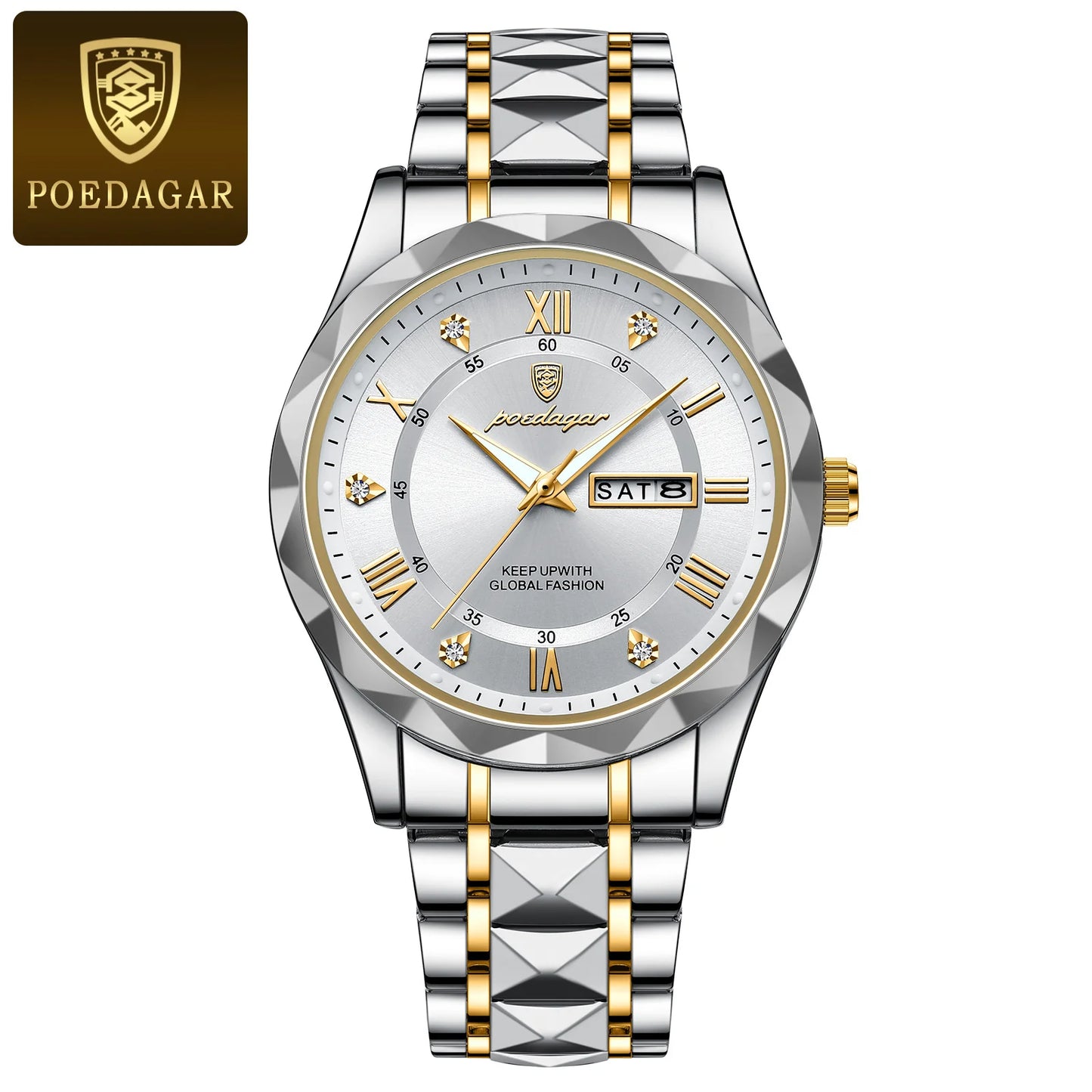 POEDAGAR Luxury Business Man Wristwatch Waterproof