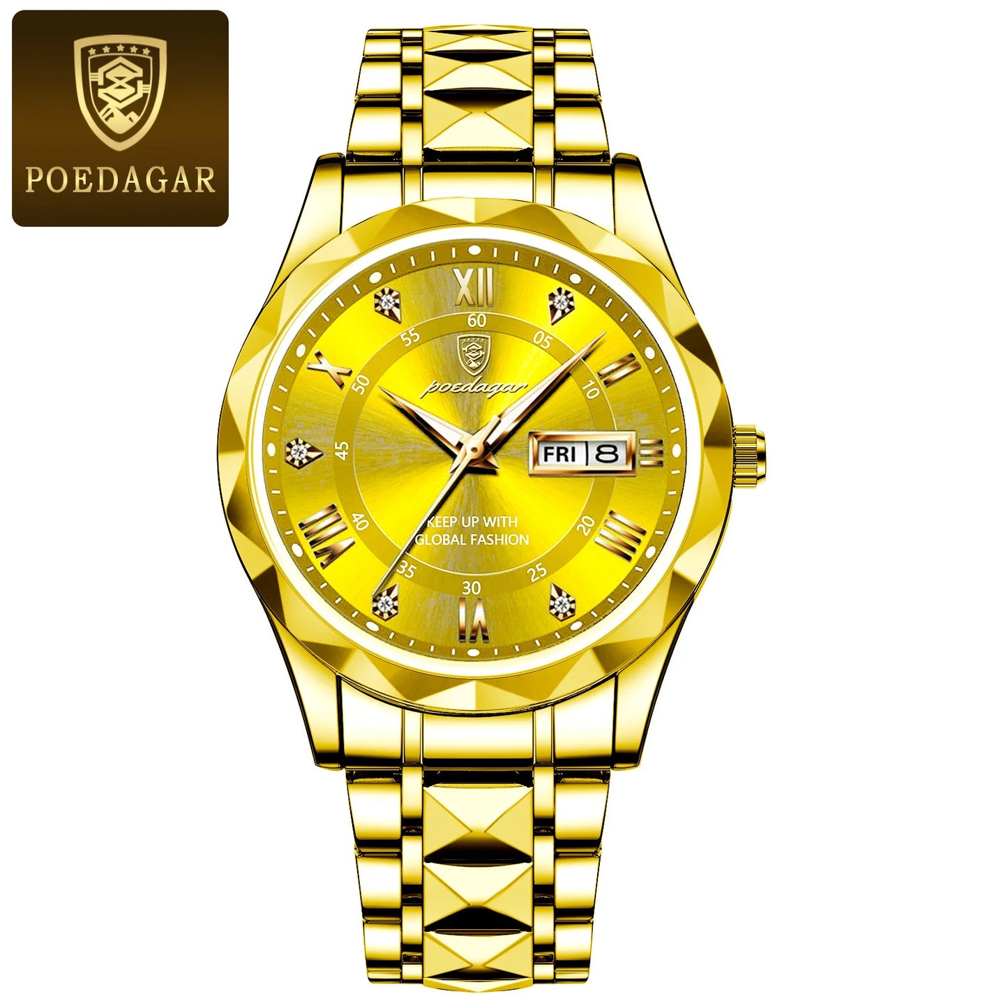 POEDAGAR Luxury Business Man Wristwatch Waterproof