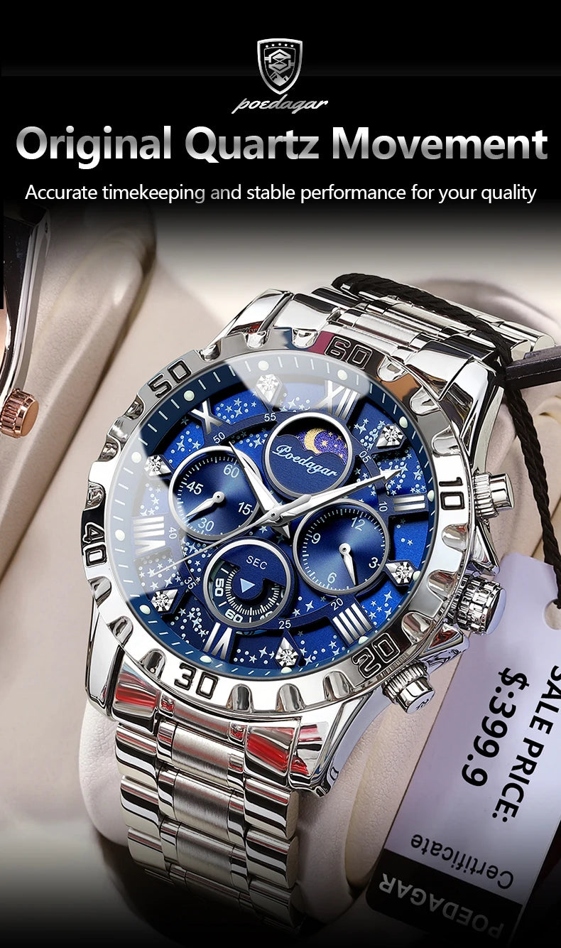 POEDAGAR Top Luxury Man Wristwatch