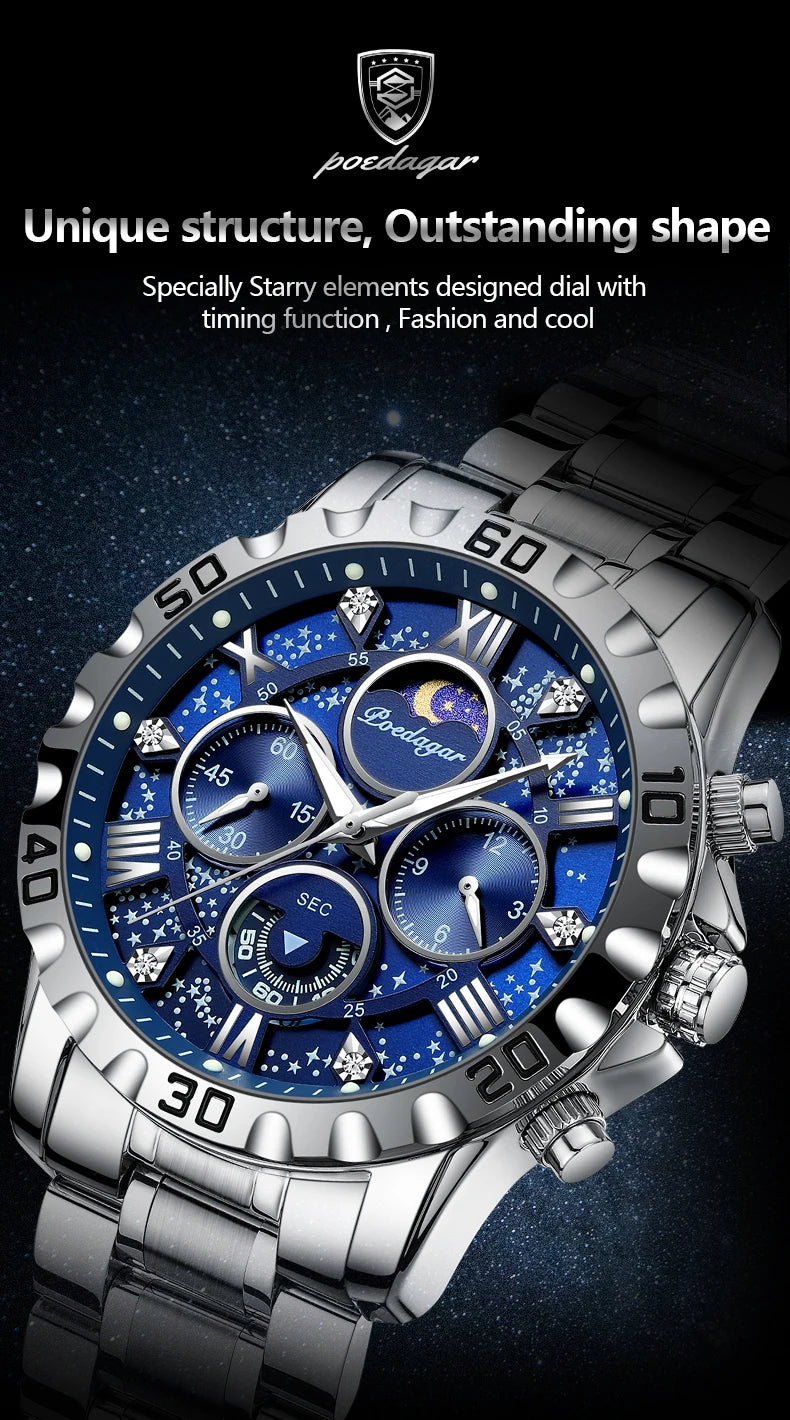 POEDAGAR Top Luxury Man Wristwatch