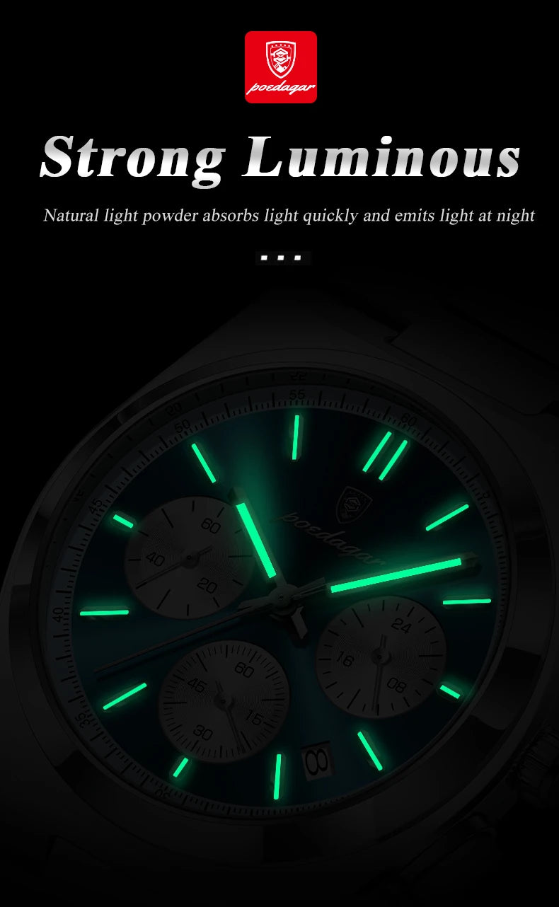 POEDAGAR Luxury Quartz Watch Sport