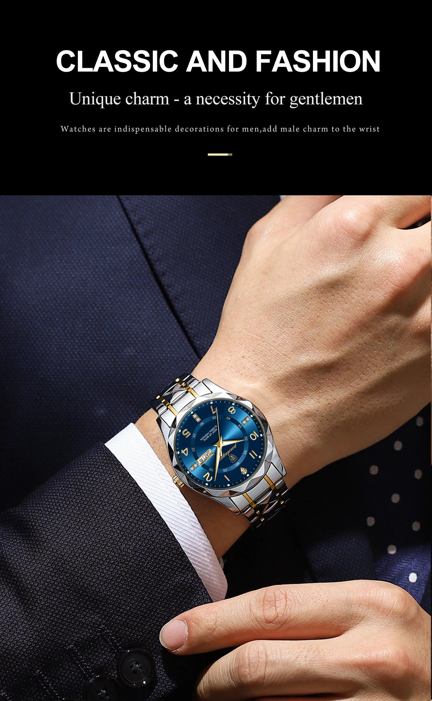 POEDAGAR Luxury Men Quartz Watch