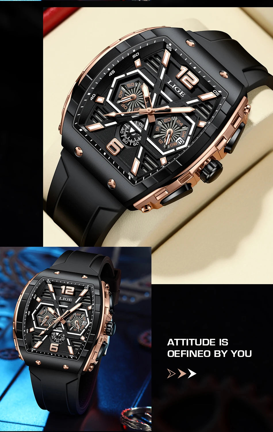 Relogio Masculino LIGE Men Watch Luxury