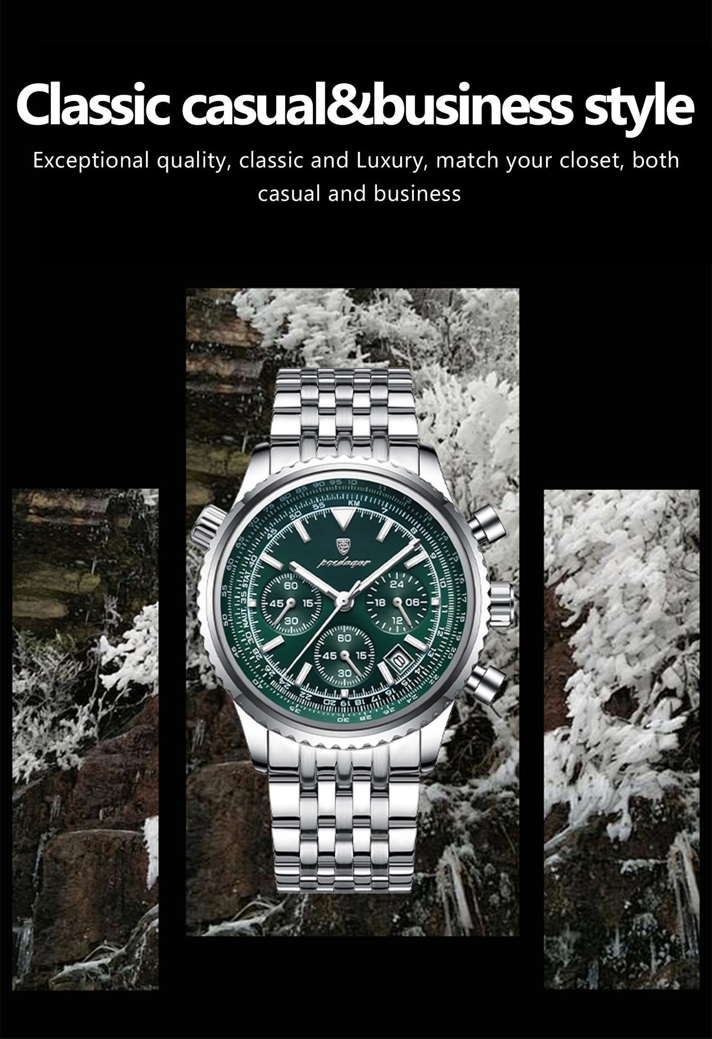 POEDAGAR Luxury Military Watch Waterproof