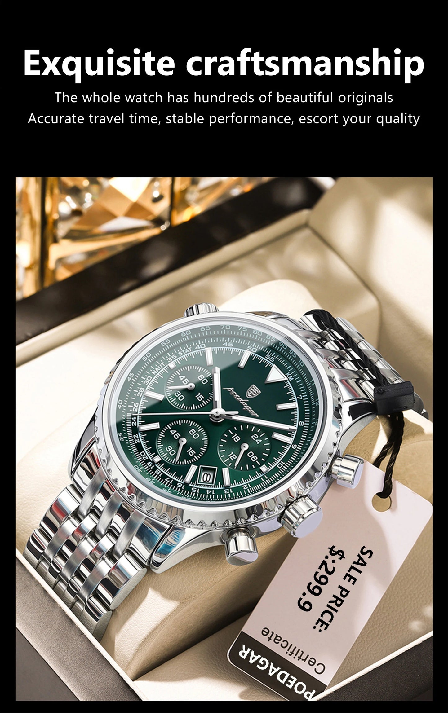POEDAGAR Luxury Military Watch Waterproof
