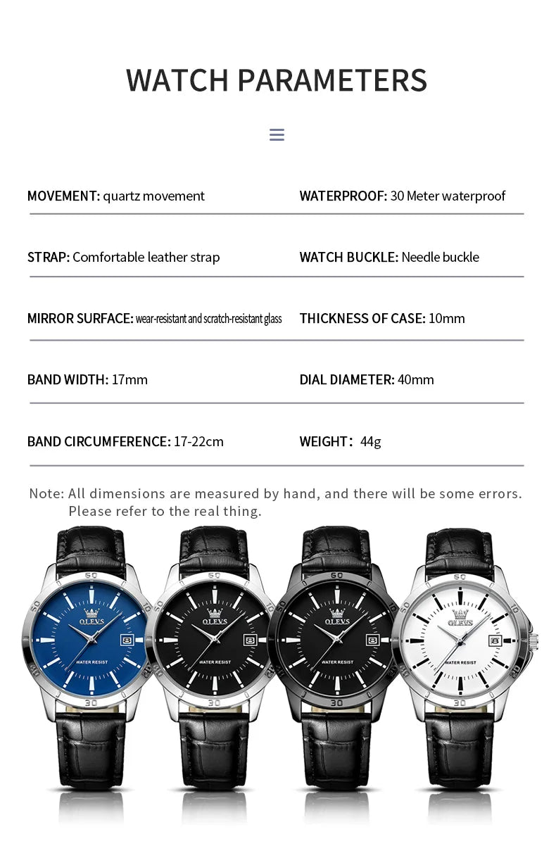 OLEVS Watch Men Fashion Leather Strap