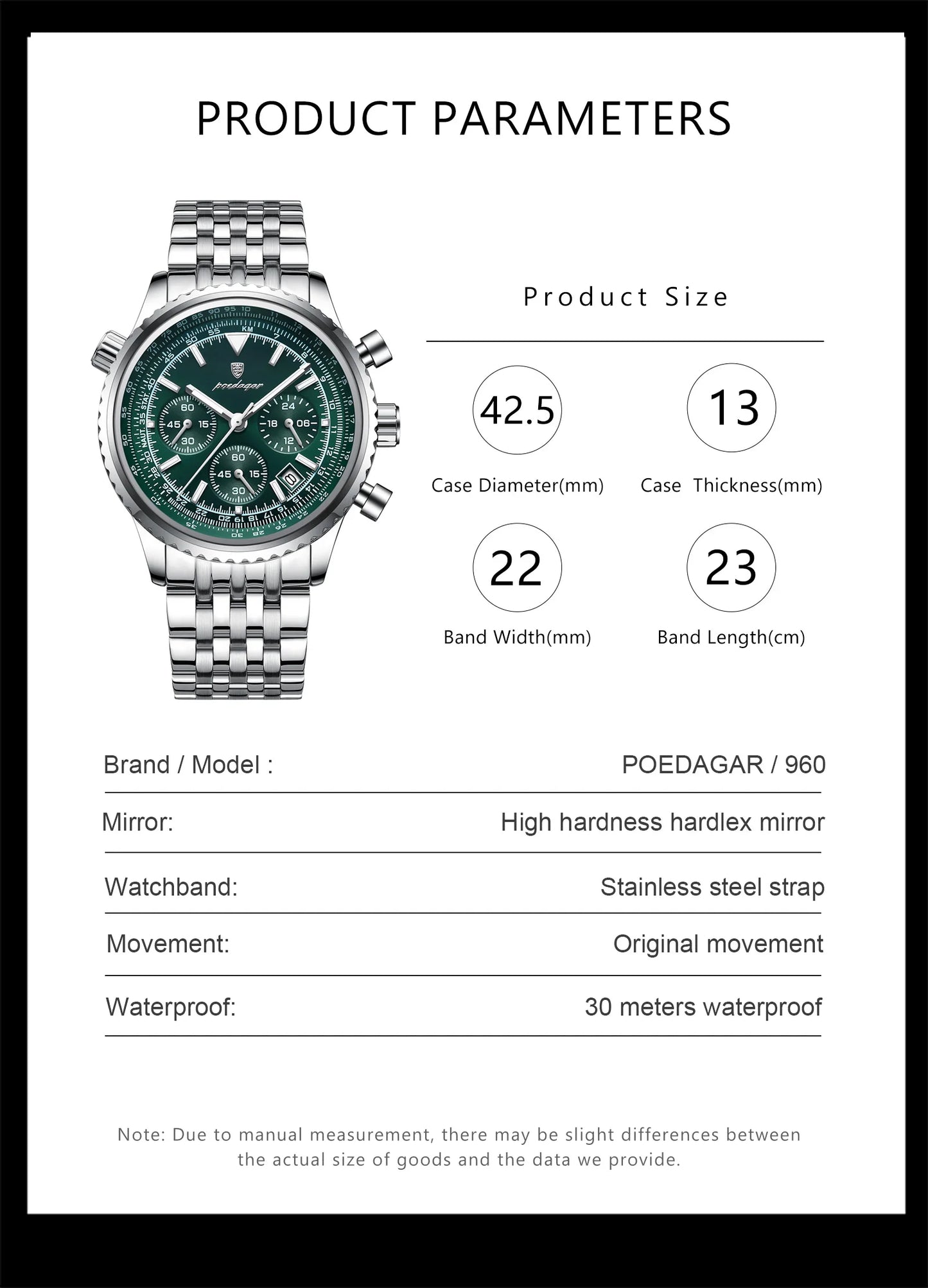 POEDAGAR Luxury Military Watch Waterproof