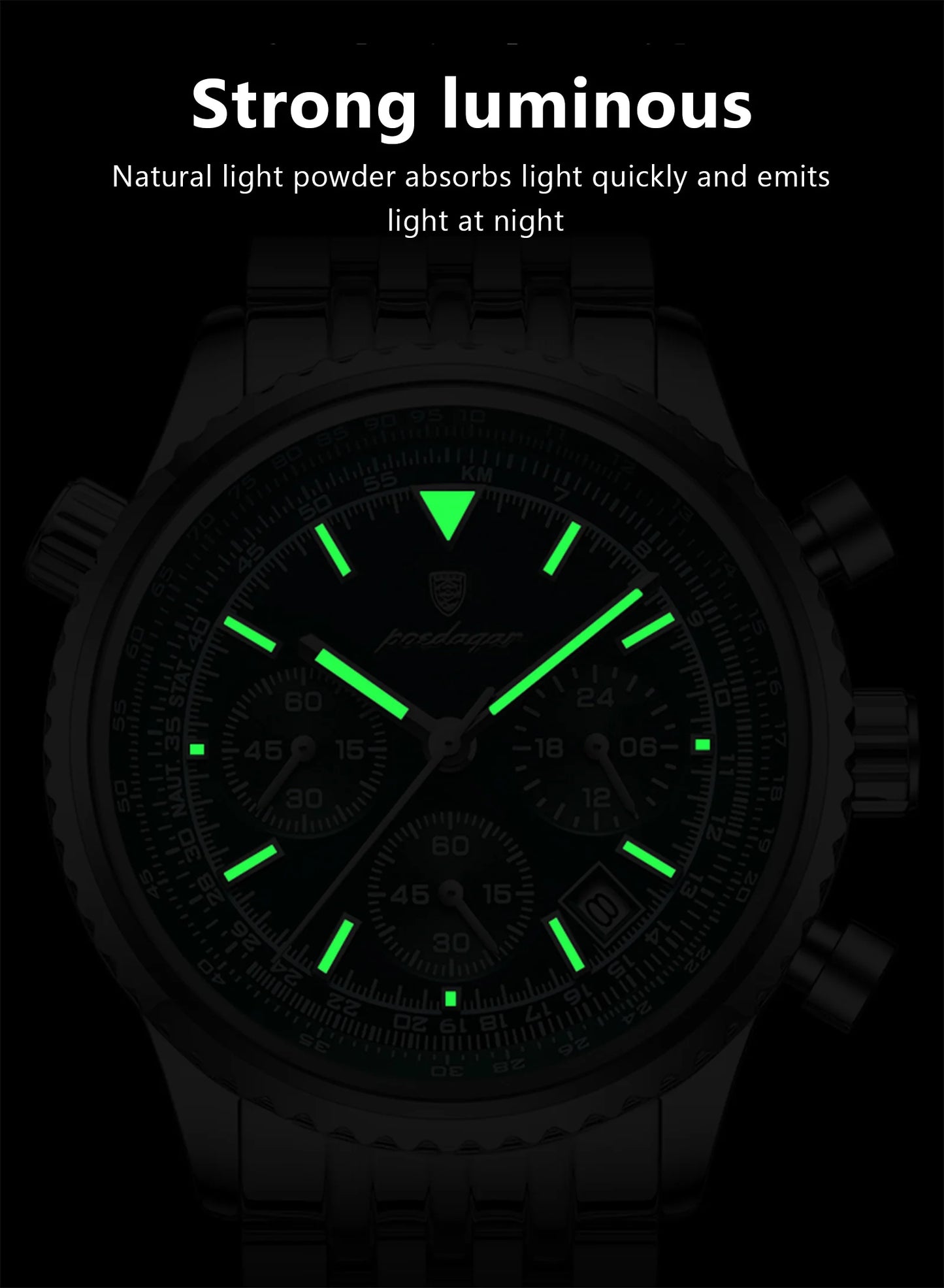 POEDAGAR Luxury Military Watch Waterproof