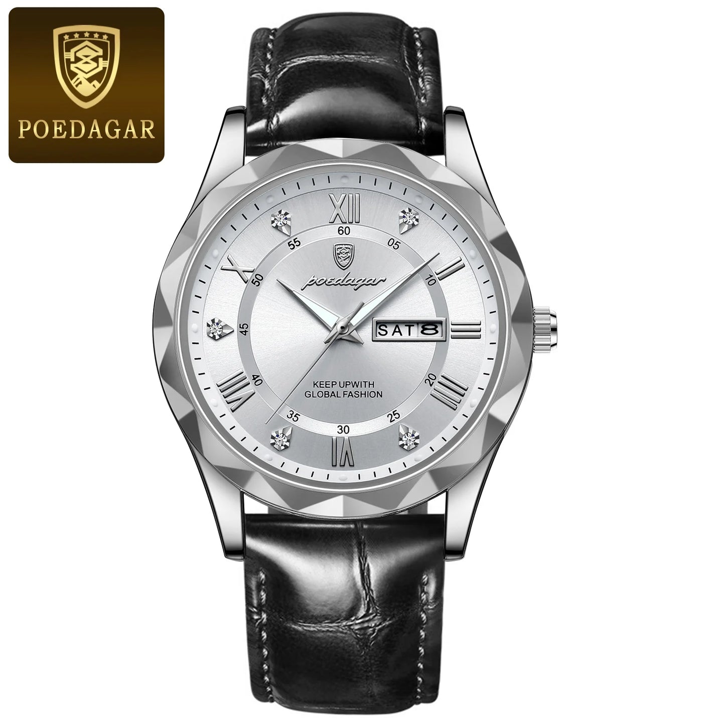 POEDAGAR Luxury Business Man Wristwatch Waterproof