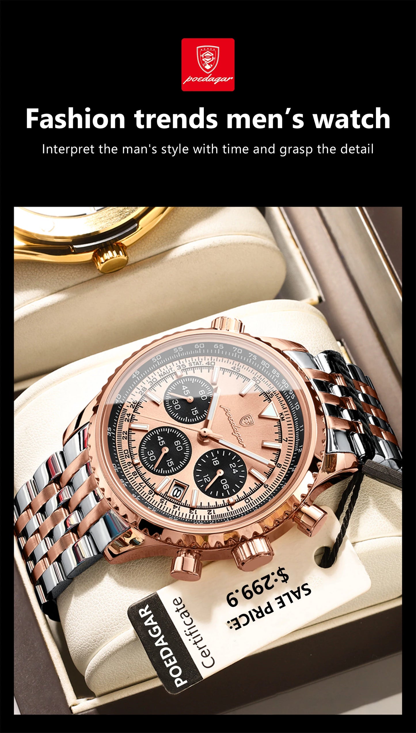 POEDAGAR Luxury Military Watch Waterproof