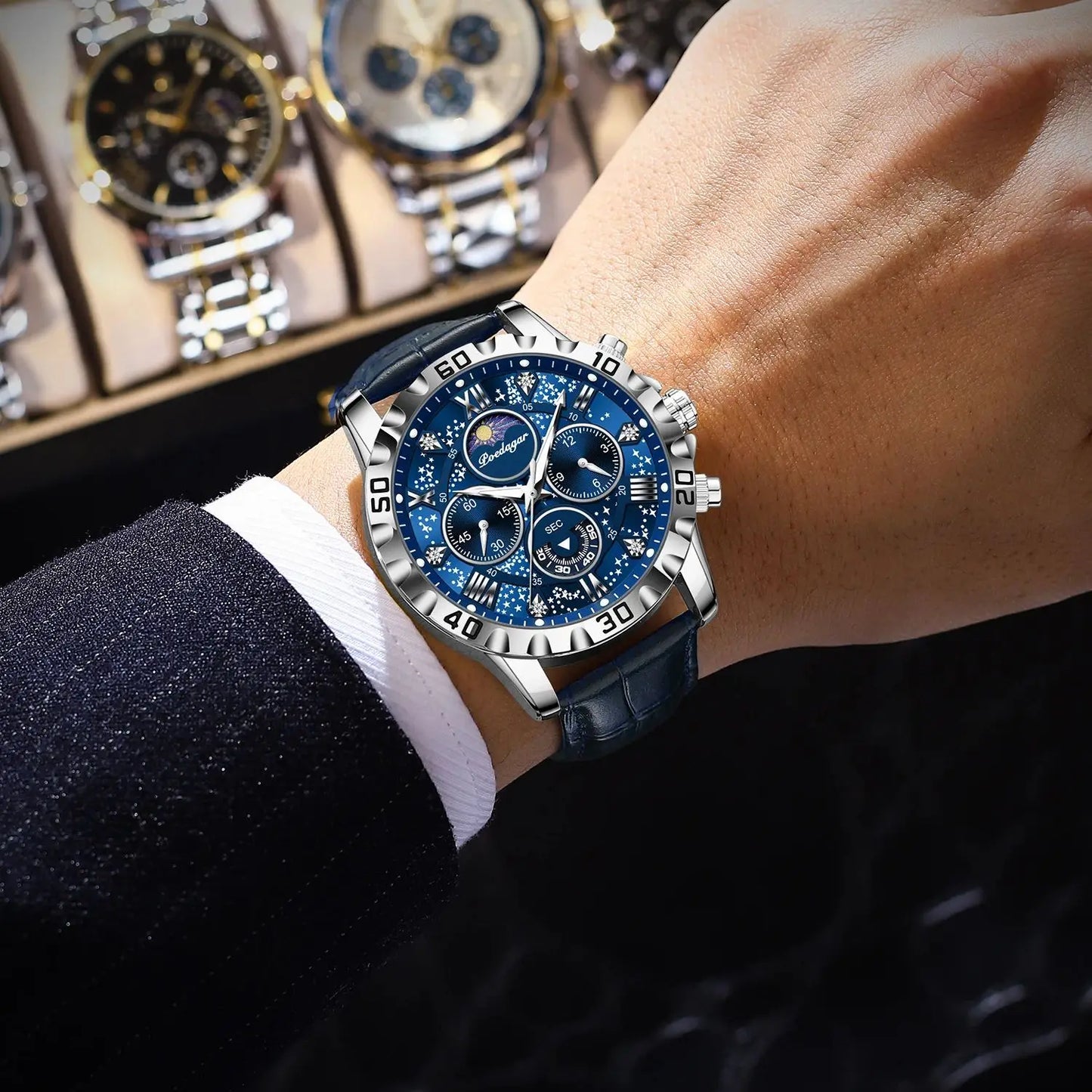 POEDAGAR Luxury Waterproof Watch