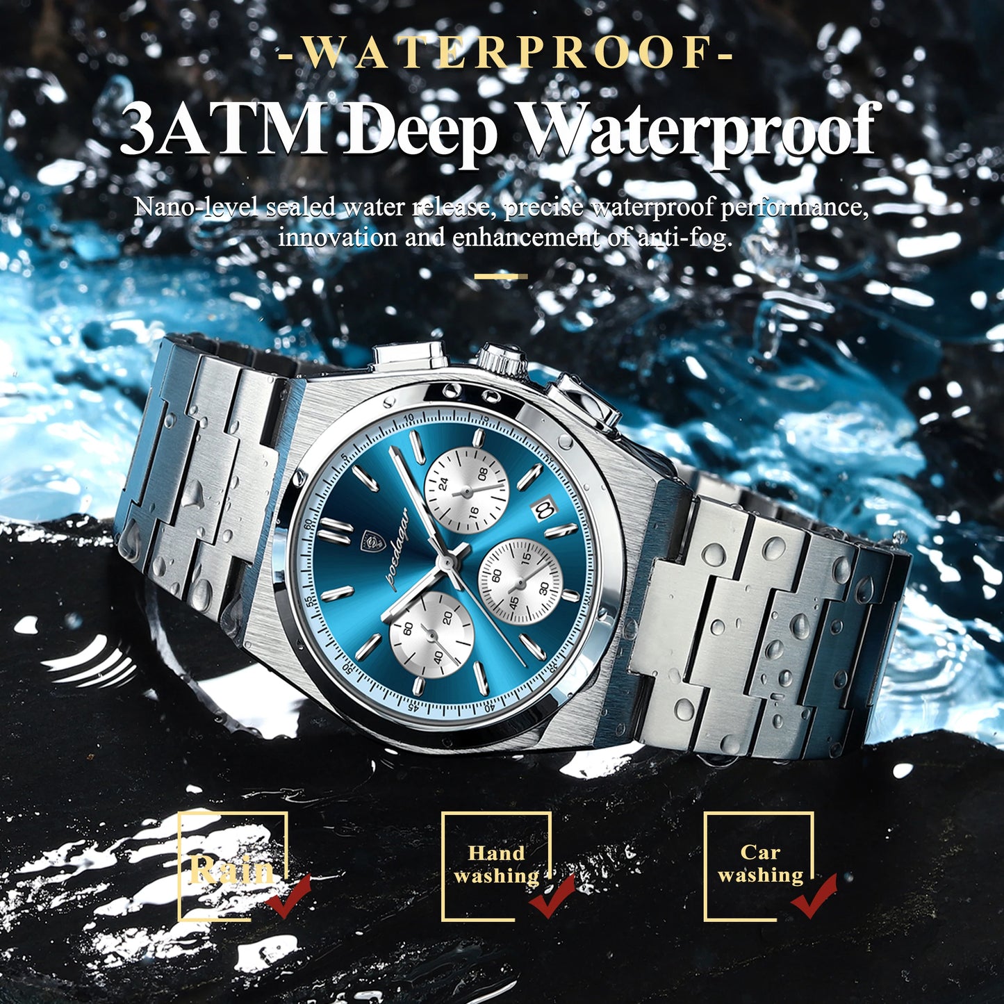 POEDAGAR Luxury Quartz Watch Sport