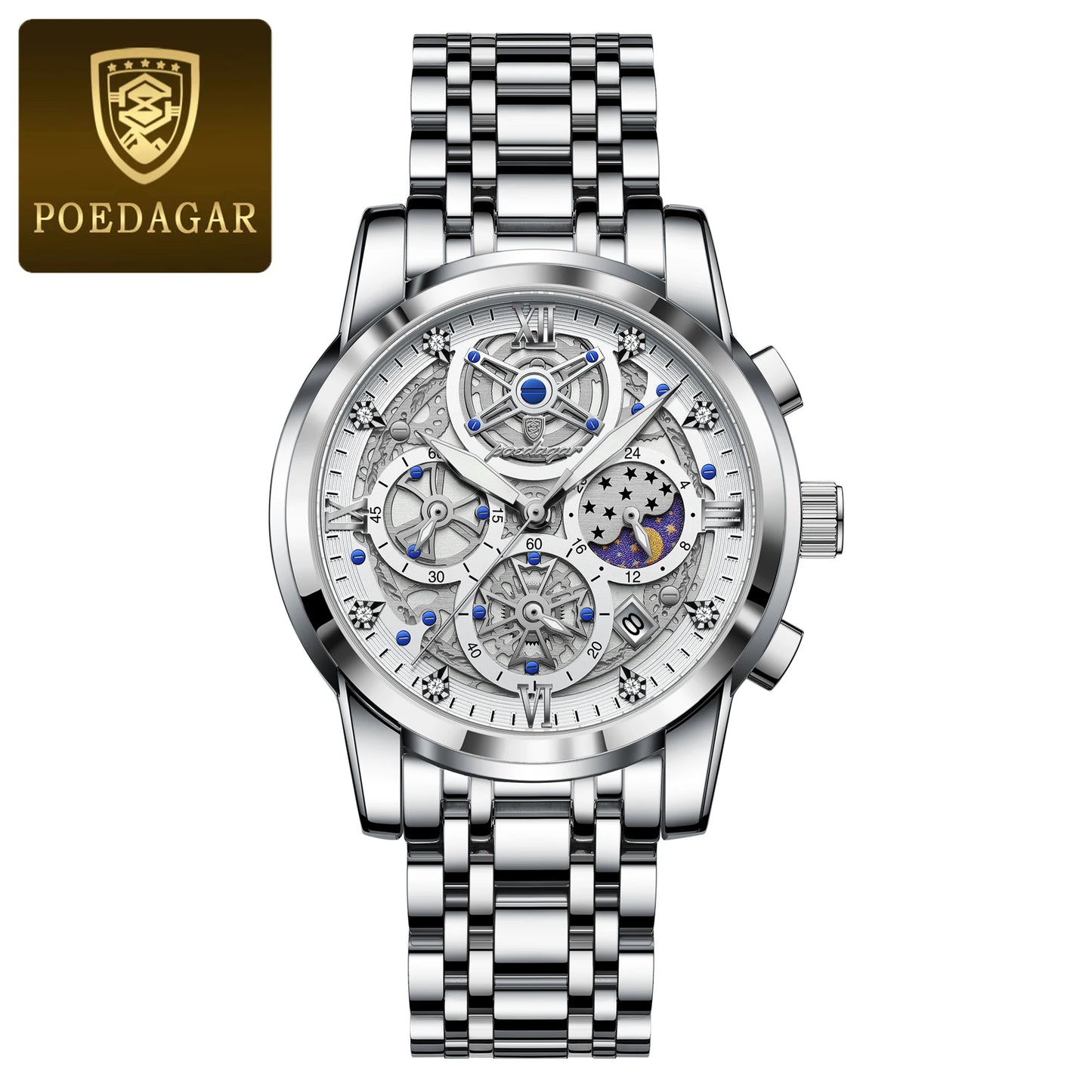 POEDAGAR Luxury High Quality Watch Waterproof