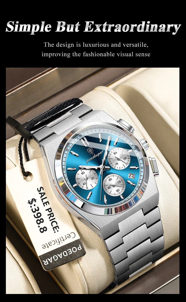 POEDAGAR Luxury Quartz Watch Sport