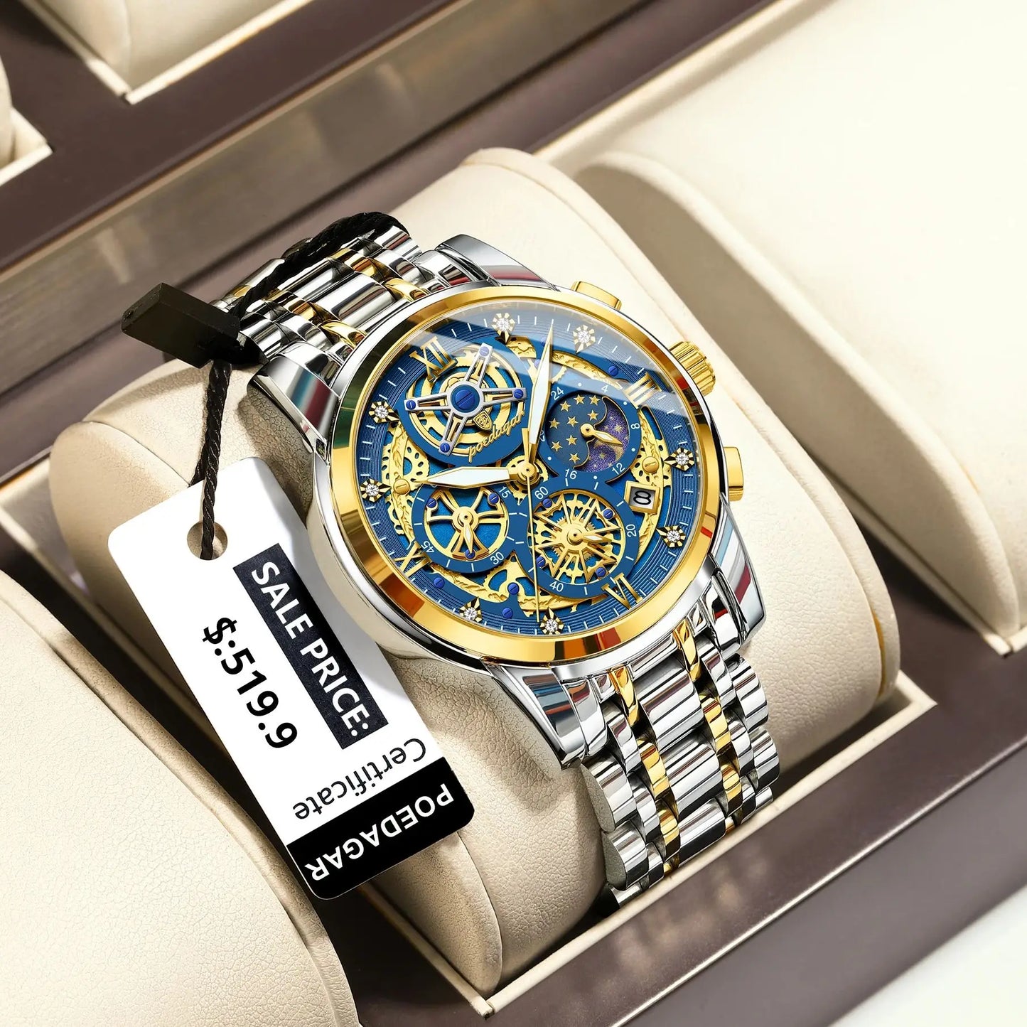 POEDAGAR Luxury High Quality Watch Waterproof