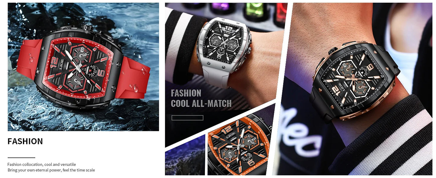 Relogio Masculino LIGE Men Watch Luxury