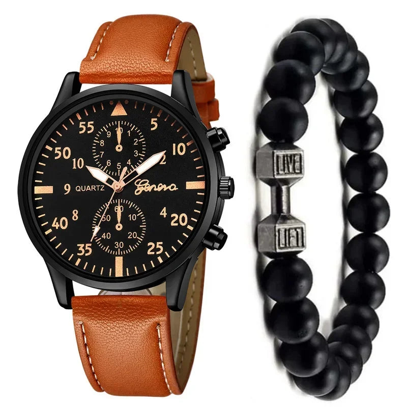 2PCS/Set Men Business Watches Fashion