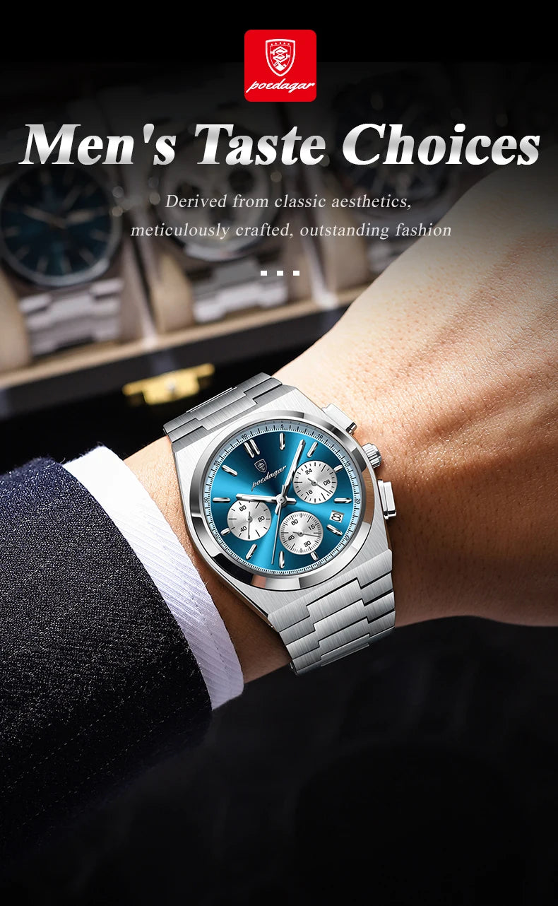 POEDAGAR Luxury Quartz Watch Sport