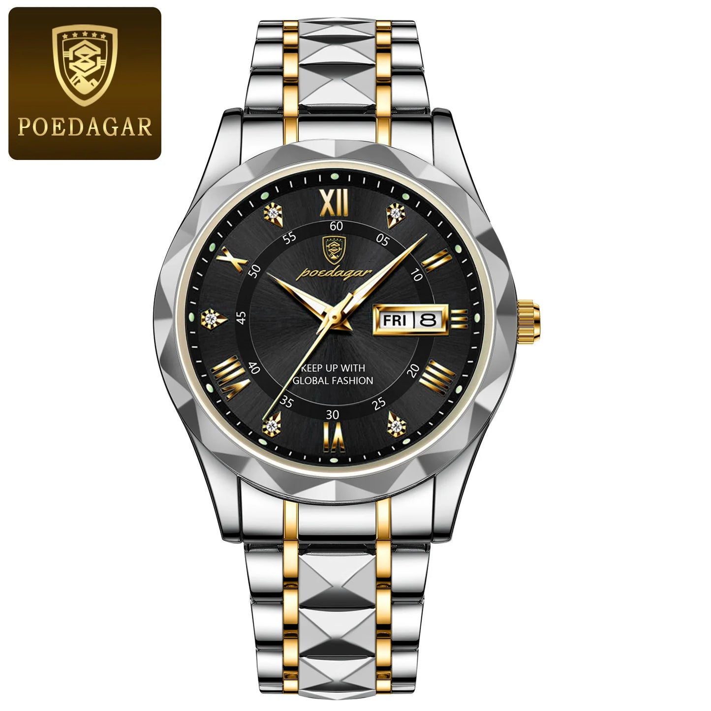 POEDAGAR Luxury Business Man Wristwatch Waterproof