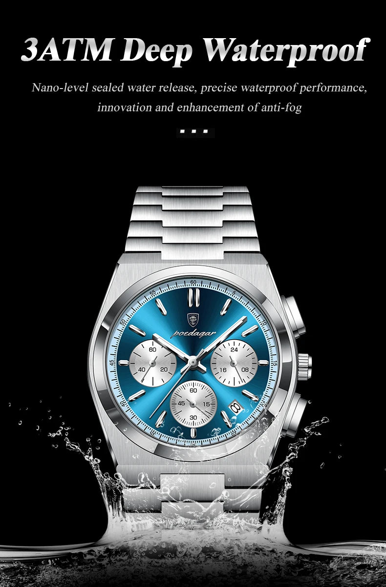 POEDAGAR Luxury Quartz Watch Sport