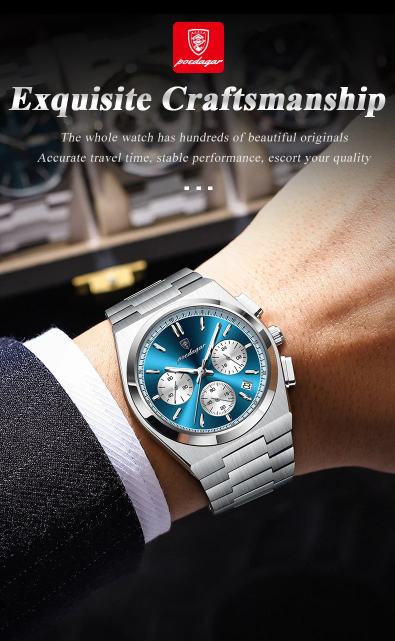 POEDAGAR Luxury Quartz Watch Sport