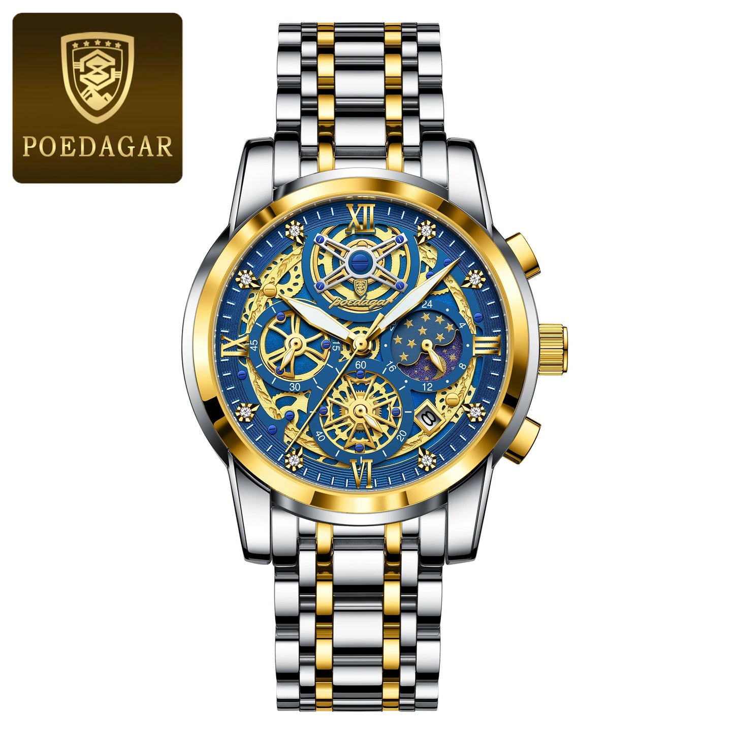 POEDAGAR Luxury High Quality Watch Waterproof