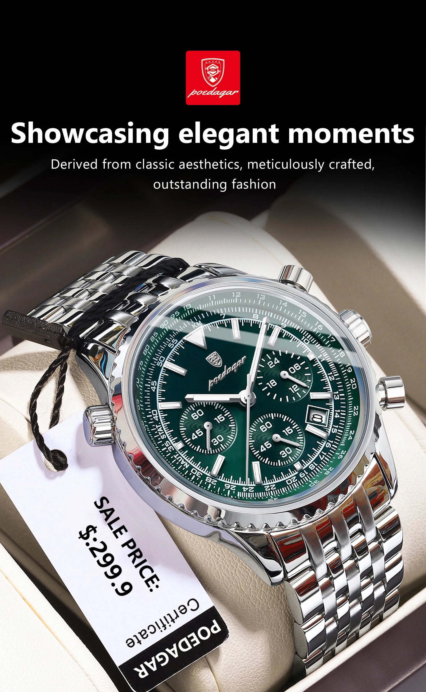 POEDAGAR Luxury Military Watch Waterproof