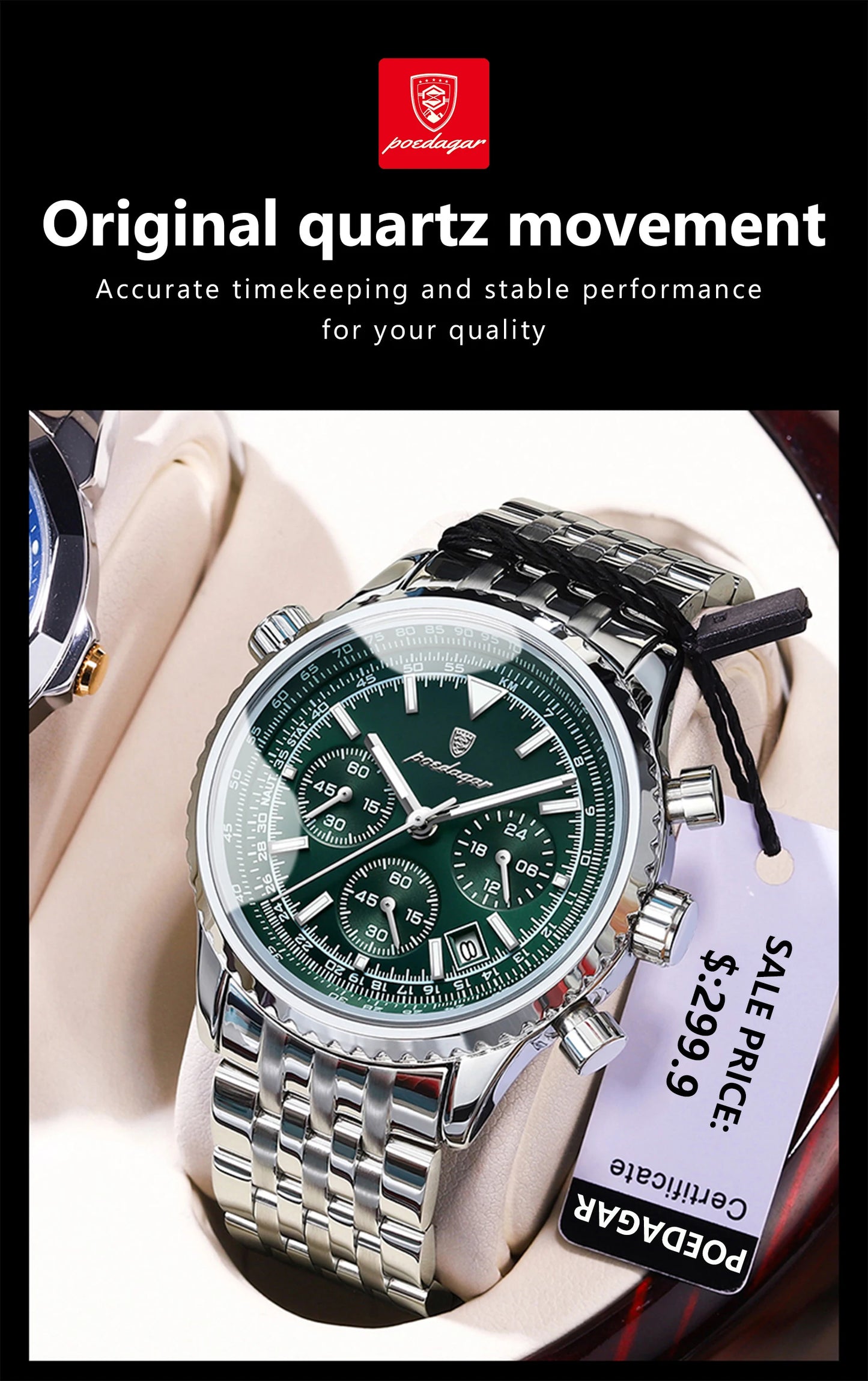POEDAGAR Luxury Military Watch Waterproof